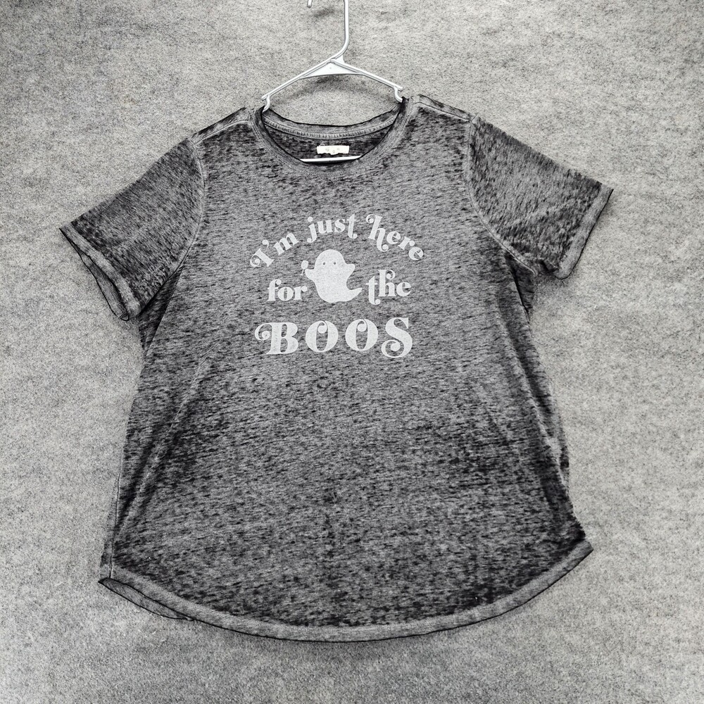 Maurices Shirt Womens 0 Gray Short Sleeve Here For The Boos